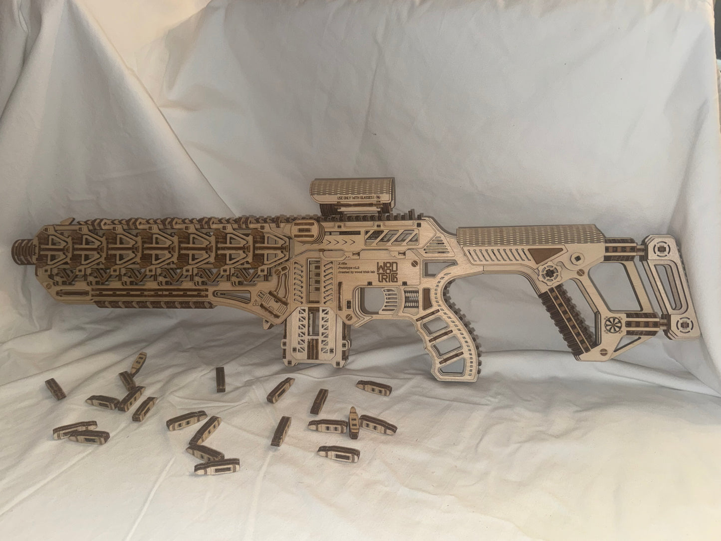Hand-Assembled Wooden Fusion X Rifle Model